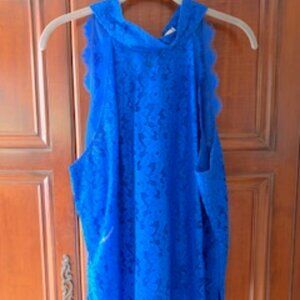 Diane Von Furstenberg Royal Blue Lace sleeveless top Large